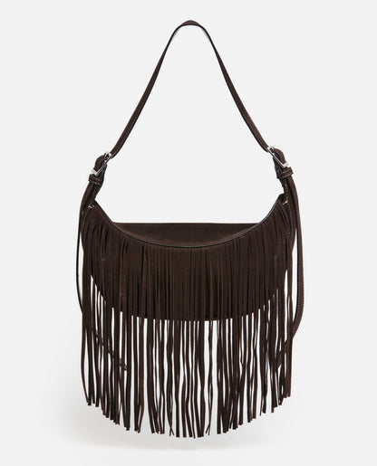 Ivy Cross Shoulder Bag Suede Chocolate