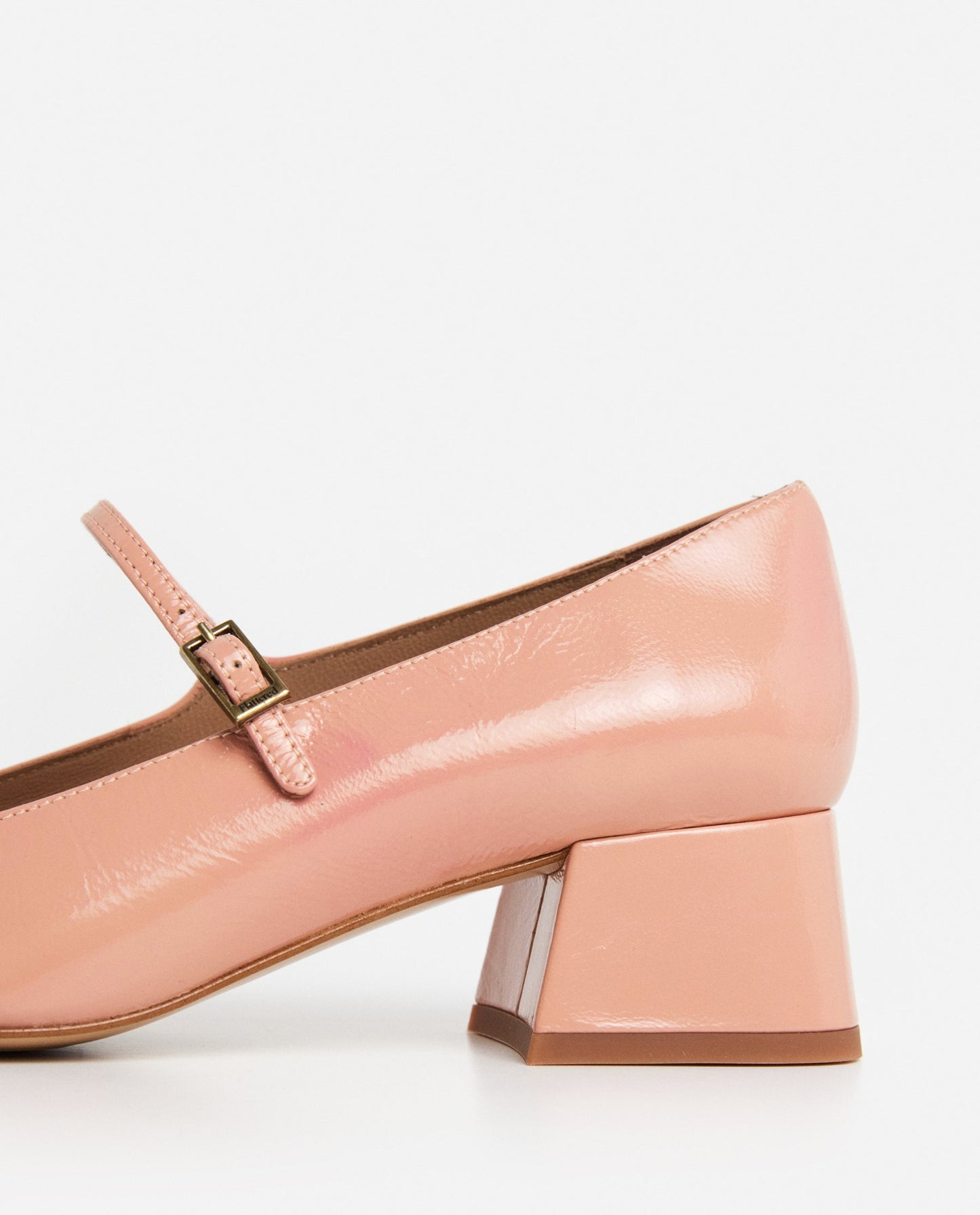 Evan Wrinkled patent Blush Pink