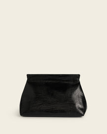 Clay Clutch Leather - Lizzard Black