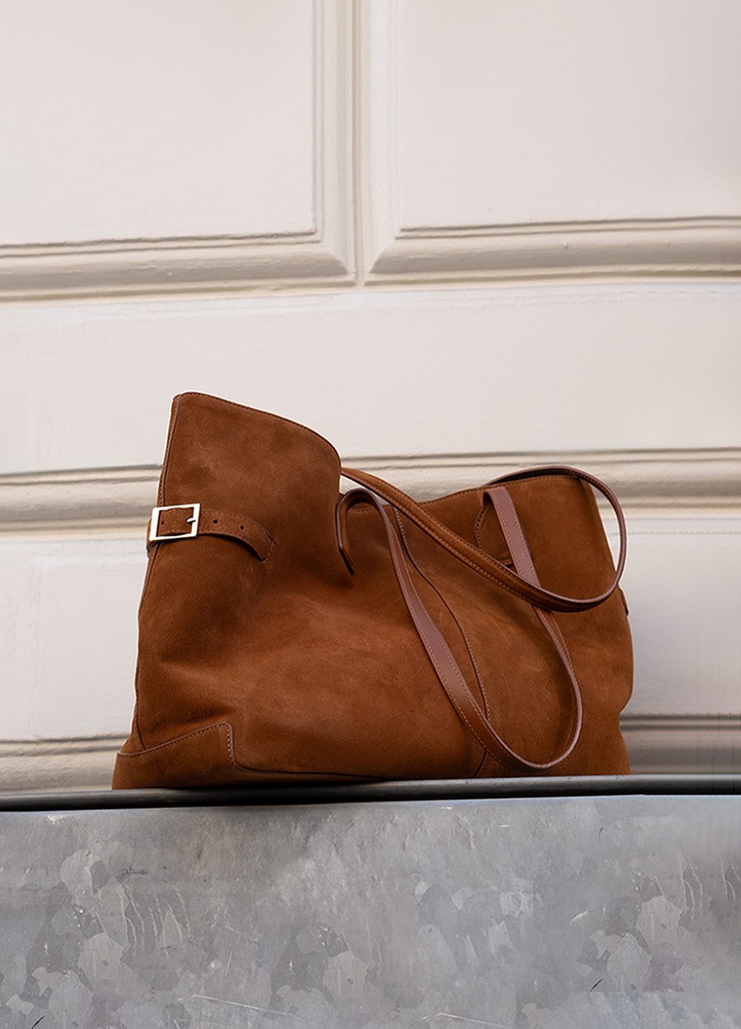 Lesley Tote Bag Suede Bourbon