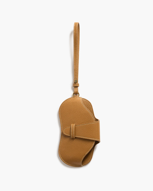 Gemma Sunglasses Case Grained Leather Cognac
