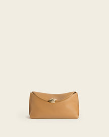 Hanna Clutch Grained Leather Cognac