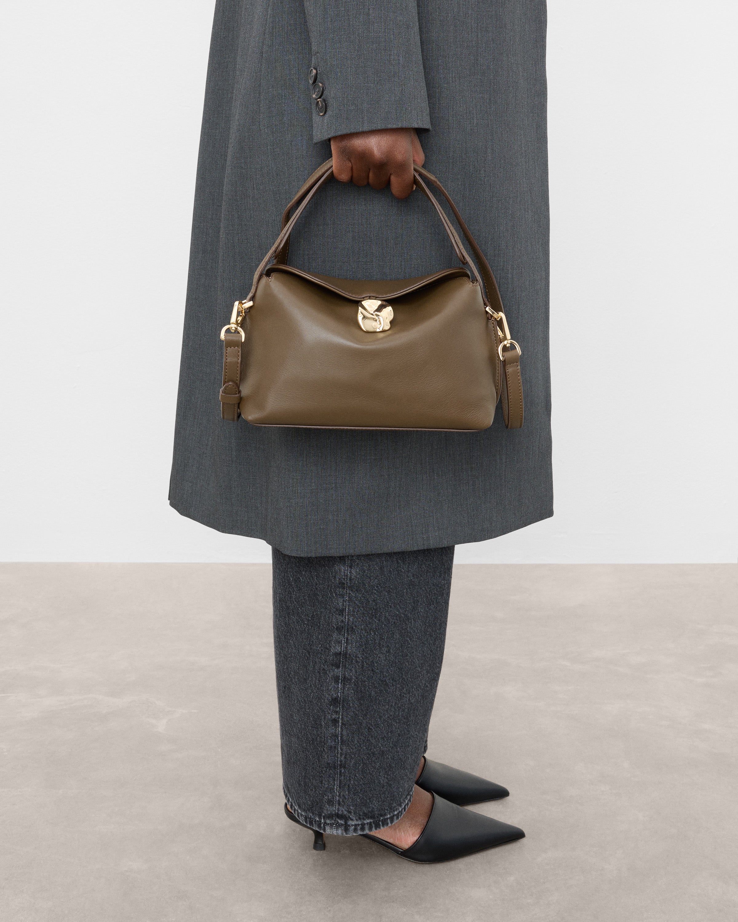 Hanna Mini Bag Leather Khaki