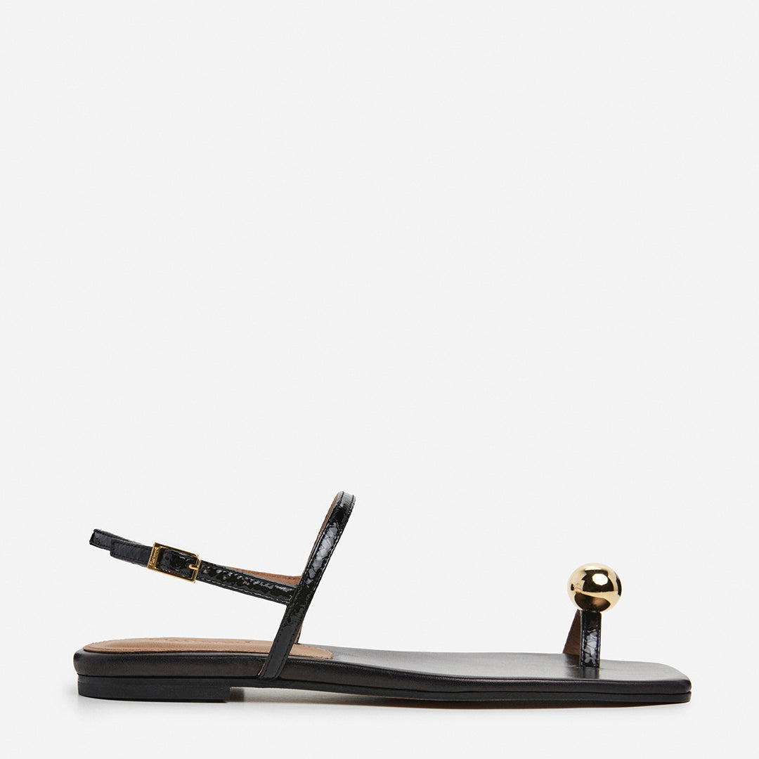 Idris Leather Snake Black