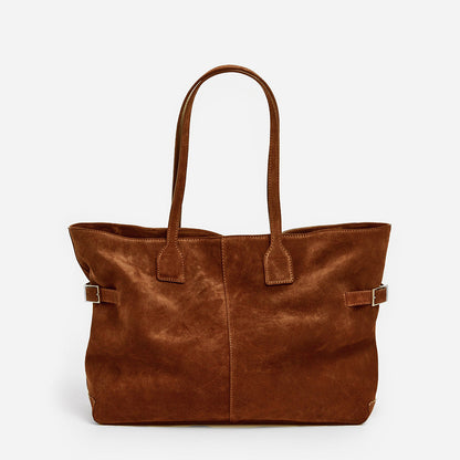 Lesley Tote Bag Suede Bourbon